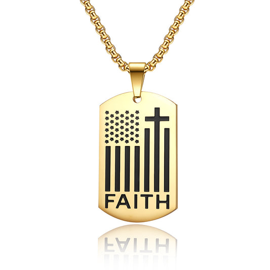 Planderful Everyday Genie Stainless Steel Cross Necklace With Inspiring Text For Hip Hop Style Men