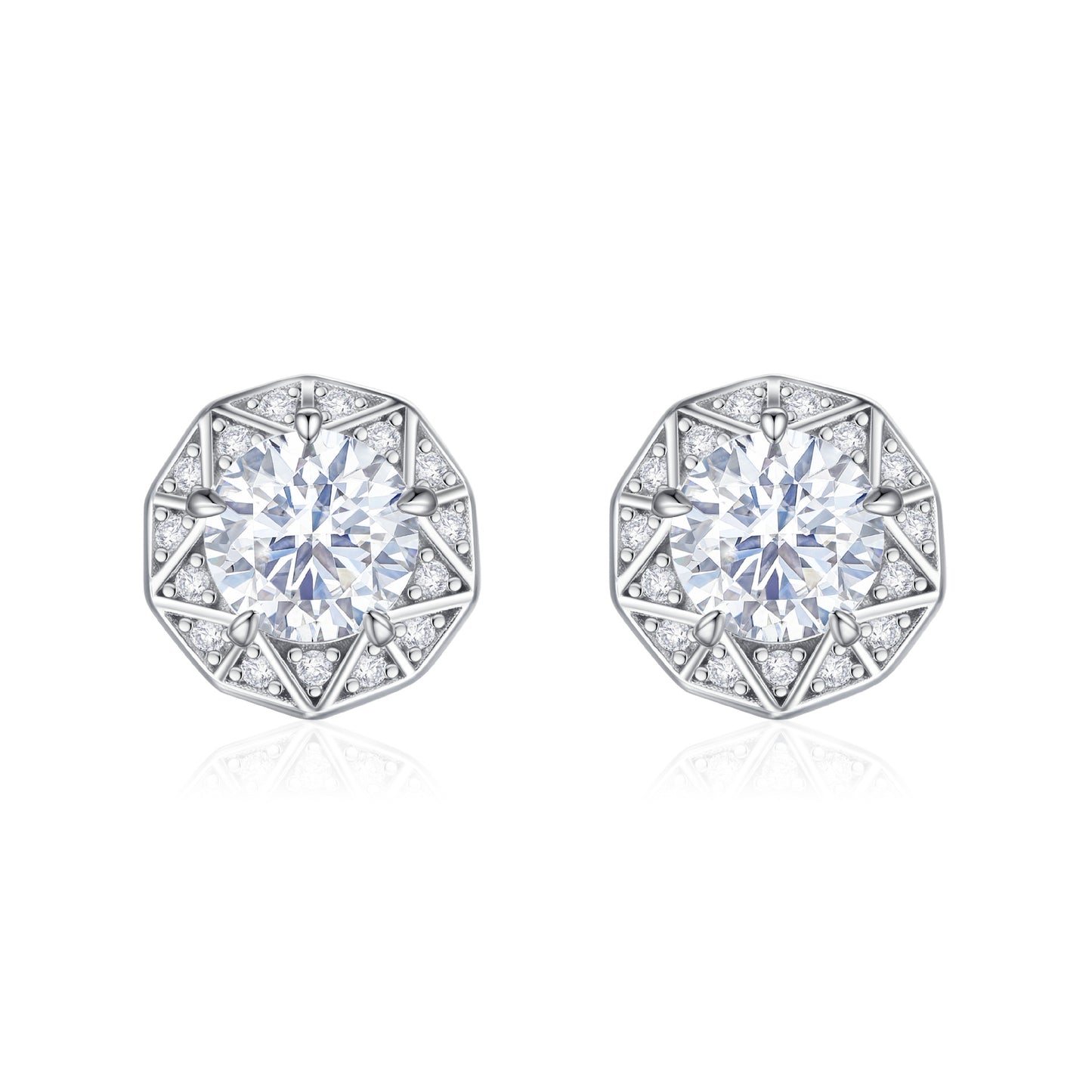 New Cross-Border Popular Zircon Stud Earrings 925 Silver