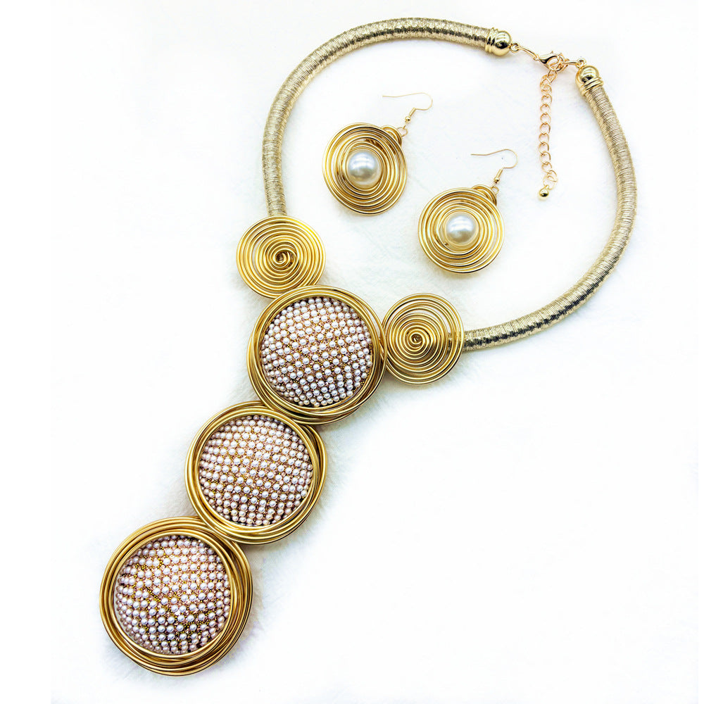 Planderful Savanna Rhythms Necklace and Earrings Set – Exaggerated Fringed Handmade Design