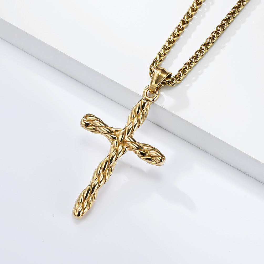 Steel Necklace – Vintage Cross Pendant for Everyday Style