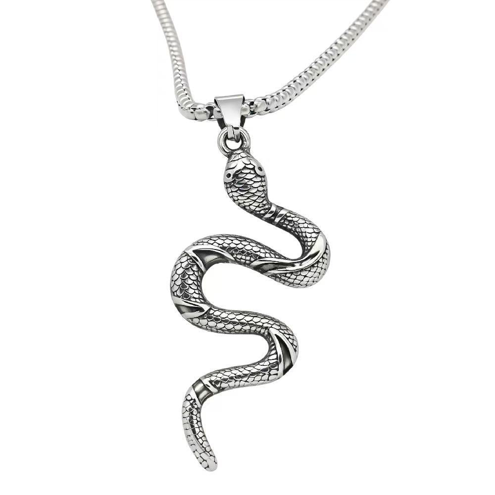 Personalized Retro Snake Pendant Titanium Steel Unisex Necklace By Planderful Gift For Jewelry Lovers
