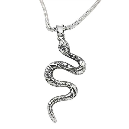 Personalized Retro Snake Pendant Titanium Steel Unisex Necklace By Planderful Gift For Jewelry Lovers