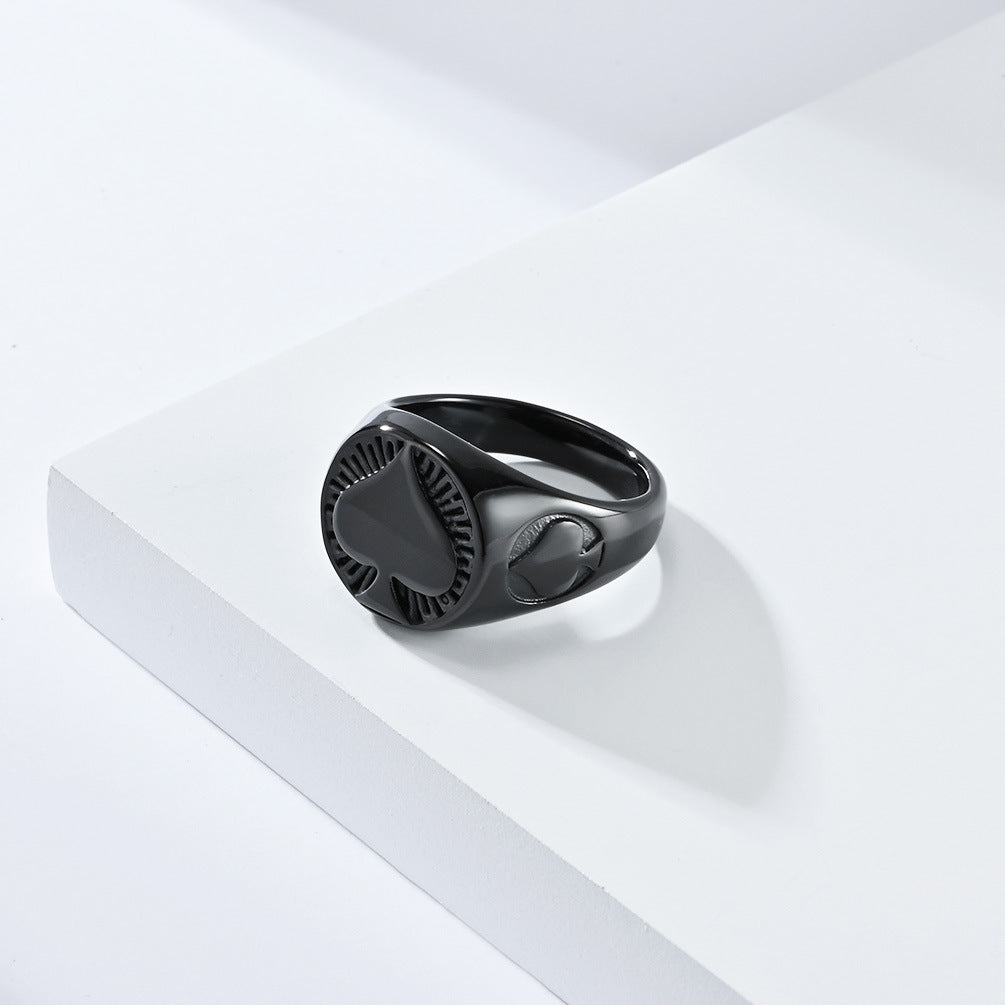 Steel Ring – Vintage Punk Spade
