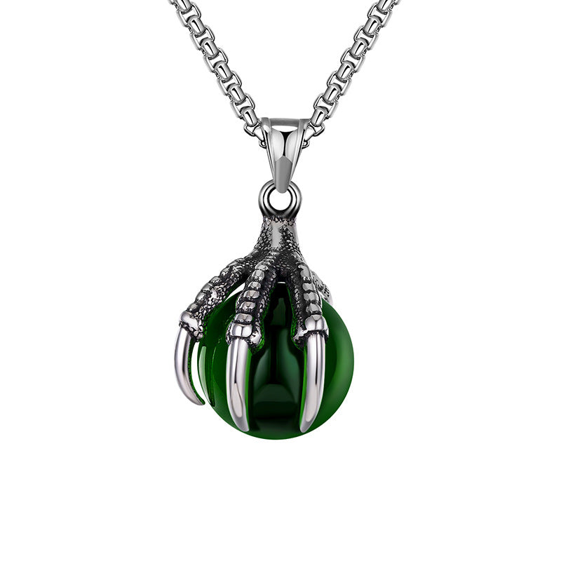 Stainless Steel Necklace – Statement Dragon Claw Pendant For Men Everyday Casual Wear