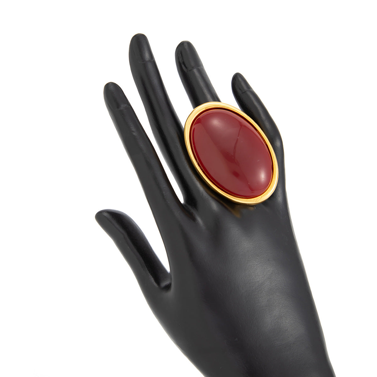 Oval Resin Gemstone Statement Ring By Planderful Vienna Verve For Women Vintage Geometric Opening Jewelry