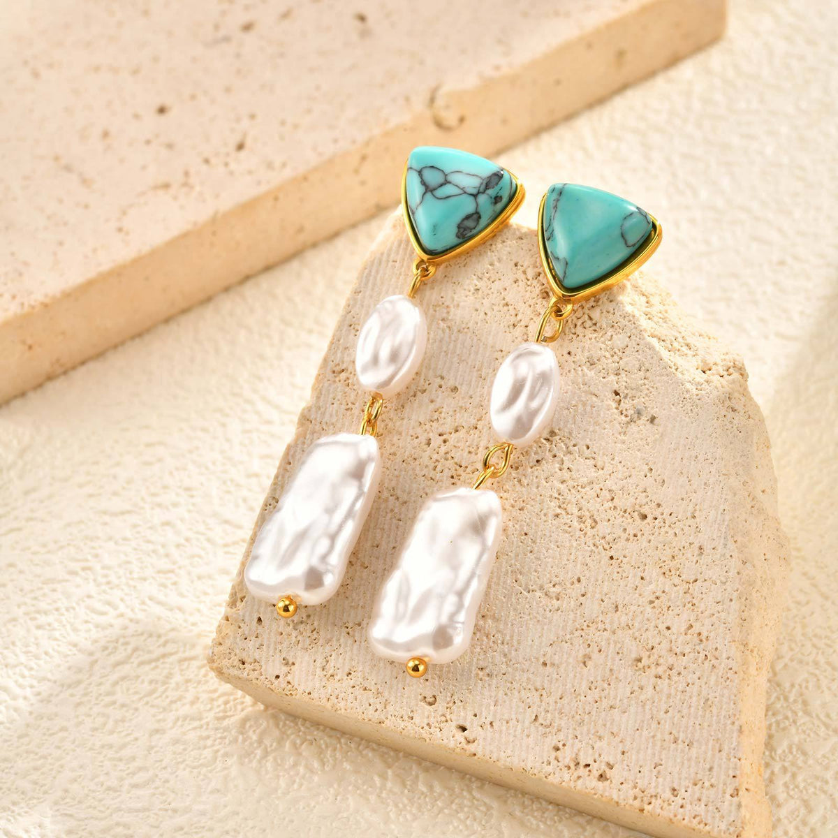 Stainless Steel Pearl Vintage Earrings