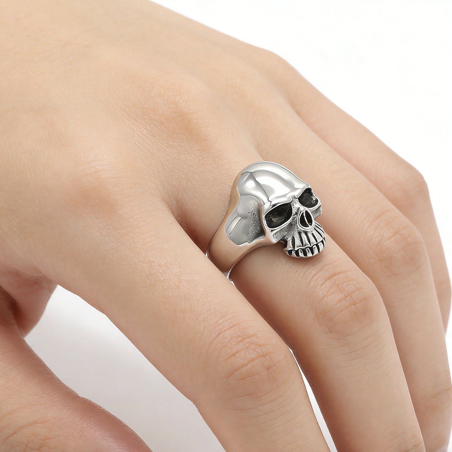 Planderful Titanium Skull Ring For Men Unisex Retro Gothic Protection Symbol Jewelry Everyday Genie Collection