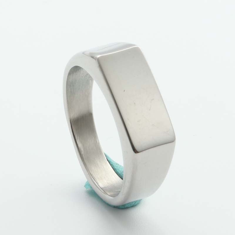 Titanium Steel Retro Rectangular Ring for Men - Trendy Stainless Steel Accessories Direct from Manufacturer
