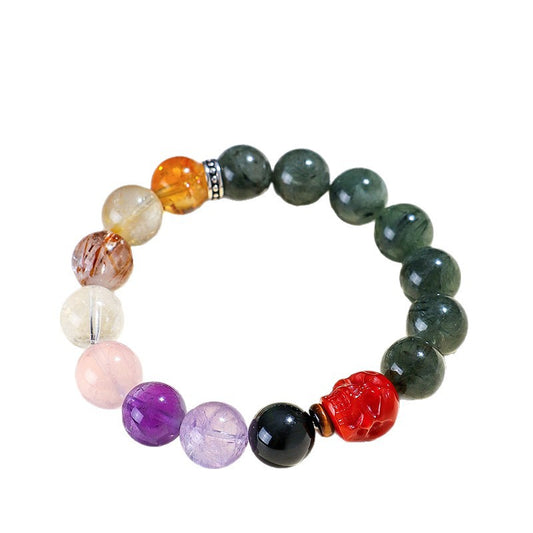 Planderful Fortune's Favor Bracelet – Unique Natural Green Hair Crystal Design
