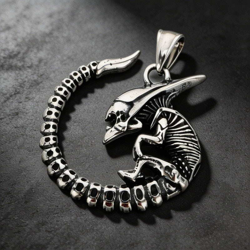 Beast Reptile Fish Titanium Steel Pendant Vintage Dragon Snake Crocodile Men's Stainless Steel Necklace