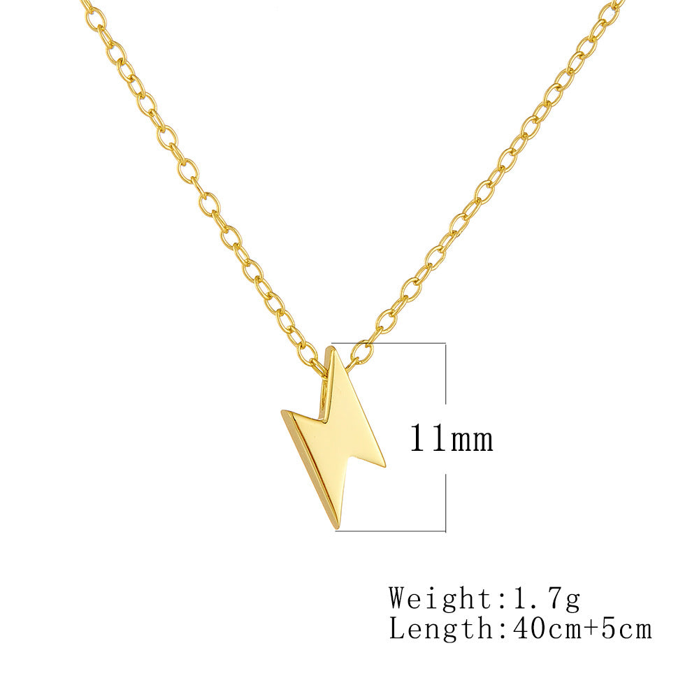 S925 Sterling Silver Mini Lightning Pendant Necklace
