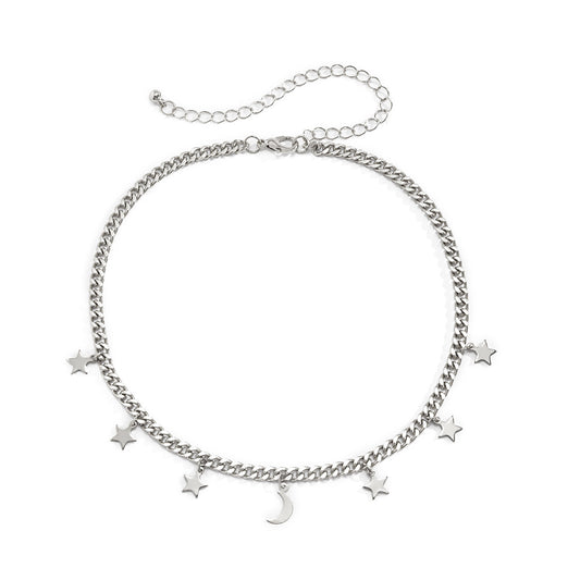 Star Moon Fringe Necklace From Planderful Vienna Verve For Women Versatile Chain Jewelry Statement Pendant