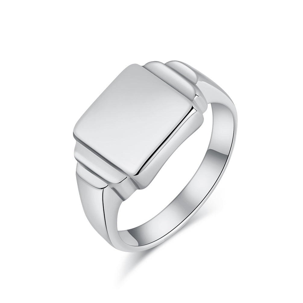 INS Simple Neutral Cold Wind Square Titanium Steel Ring