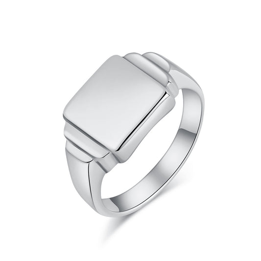Planderful Titanium Steel Ring Unisex Geometric Square Design For Men And Women Everyday Jewelry