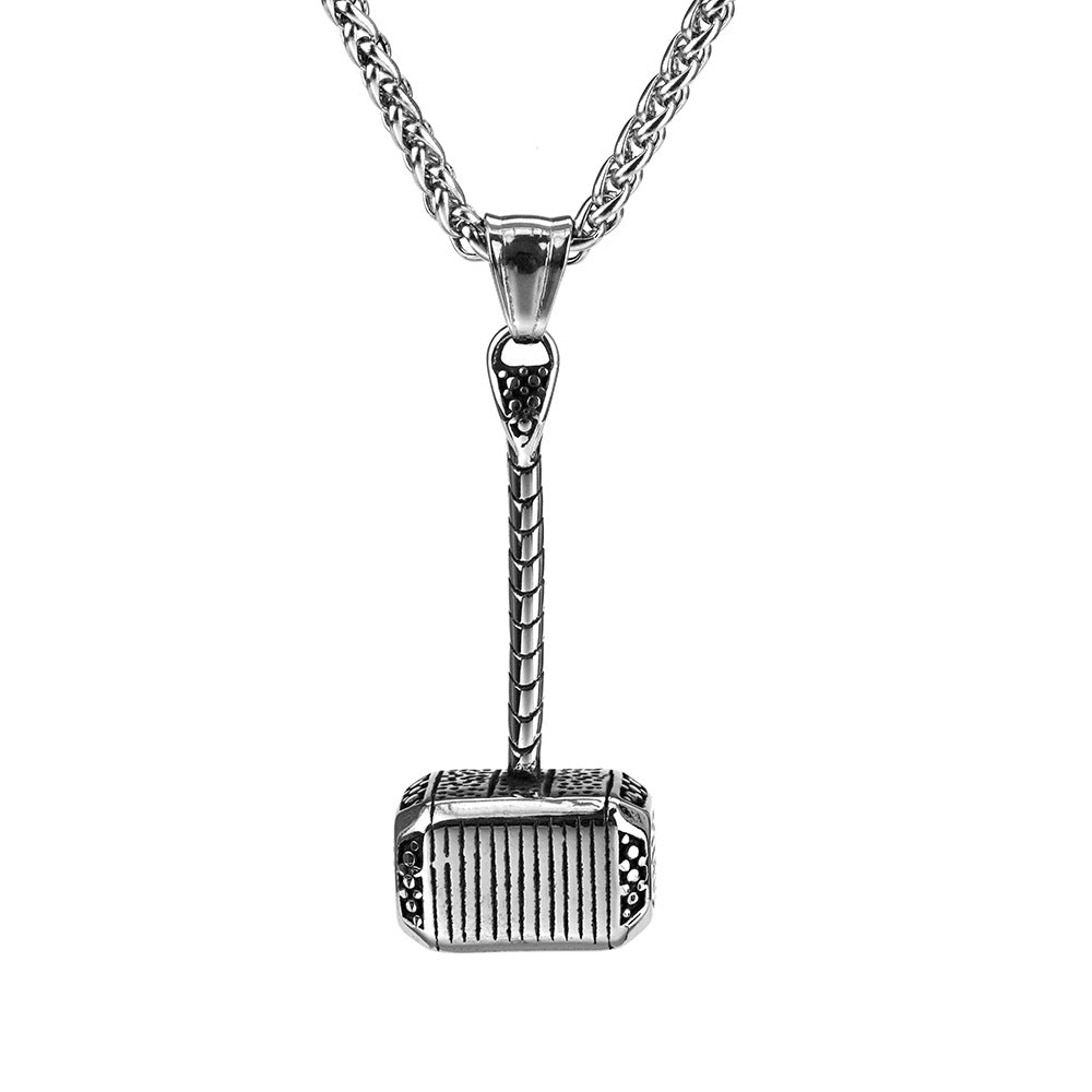European and American Jewelry Stainless Steel Men's Pendant Necklace Retro Quake Pendant