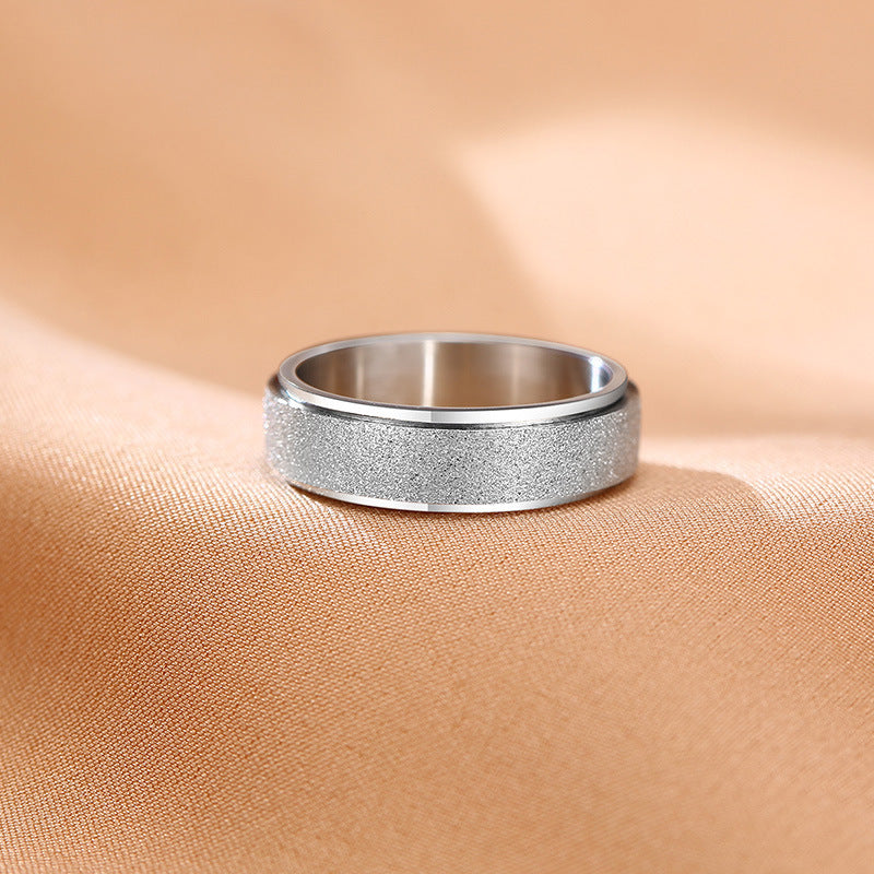 Stainless Steel Titanium Steel Ring Men's Rotating Colorful Glitter Jewelry
