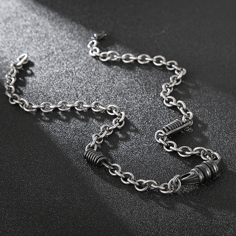 Enjoy Creative Models, Street Auction Round O-Chain Splicing Olive Core Spring Men's Necklace