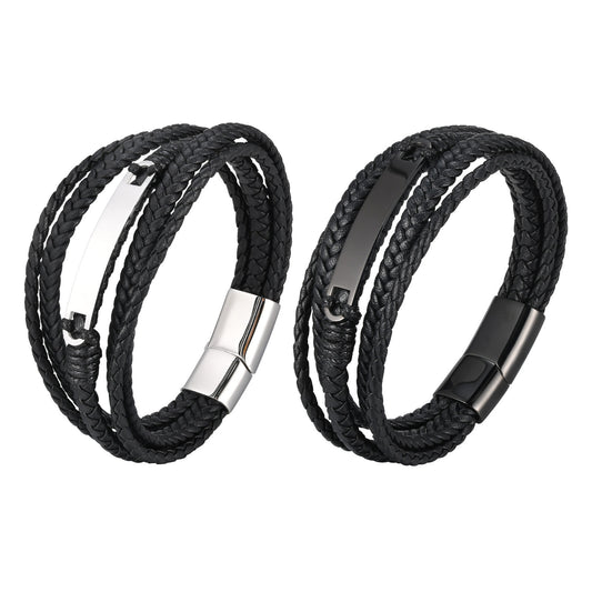 Black Stainless Steel Bracelet for Men