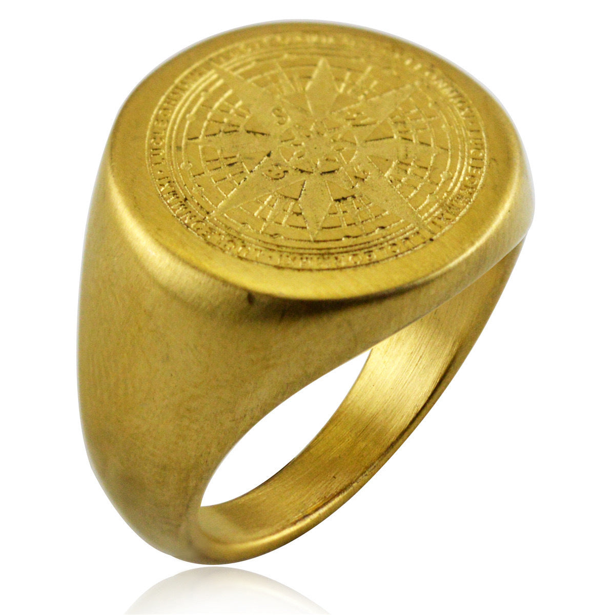 Viking Stainless Steel Ring By Planderful Everyday Genie Compass Motif Bold Design For Men