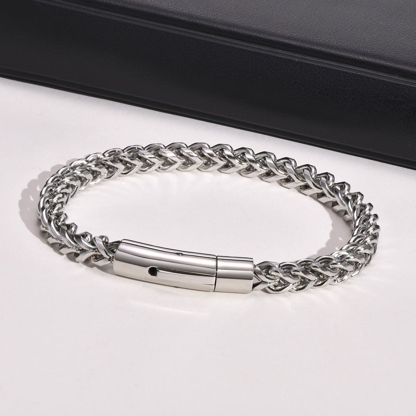 Stainless Steel Bracelet Retro Gray Keel Chain for Men