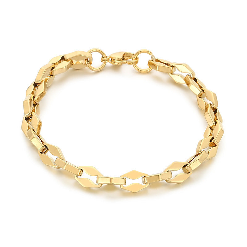 Planderful Stainless Steel Hip Hop Chain Bracelet Men Women