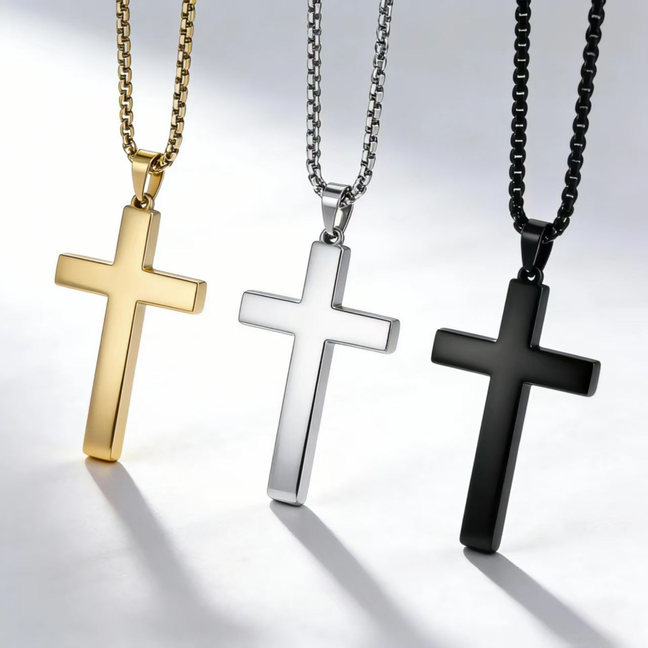 Planderful Everyday Genie Titanium Steel Cross Necklace For Men High End Luxury Jewelry