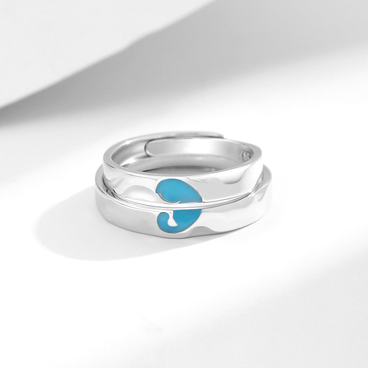 Planderful The Heart Is Surging Couple Ring – Sterling Silver 925 Light Luxury Luminous Gift