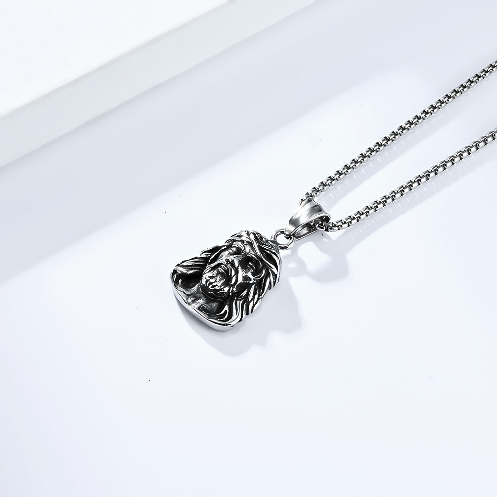 Planderful Hip Hop Portrait Pendant Necklace For Urban Fashion Lovers Retro Literary Statement Jewelry