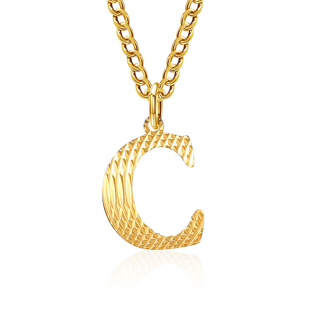 Planderful Everyday Genie Gold Plated Letter Surname Pendant For Couples Unisex Premium Magazine Style Jewelry
