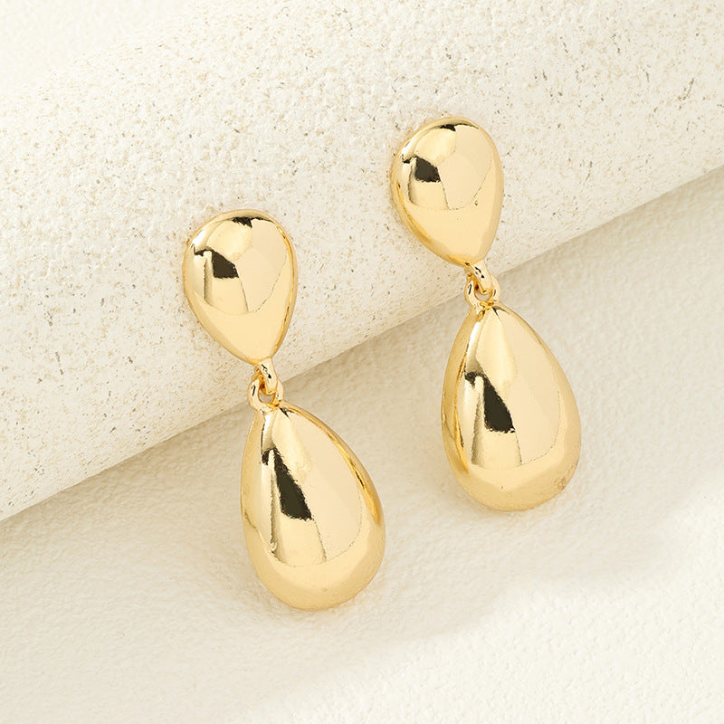 Retro Glossy Water Drop Earrings - Vienna Verve Collection