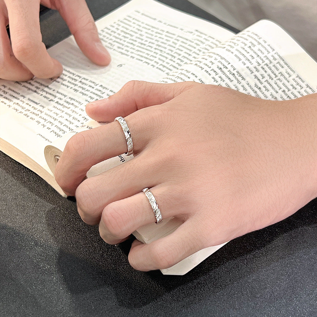 Lingguang Closed 925 Sterling Silver Men's Ring
