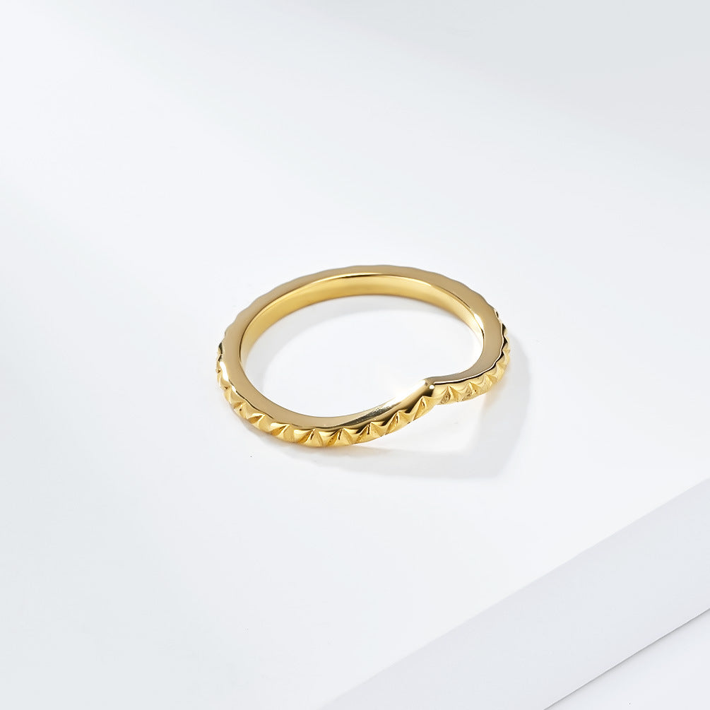 Planderful Titanium Steel Ring For Women Peach Heart Minimalist Design Light Luxury Everyday Jewelry