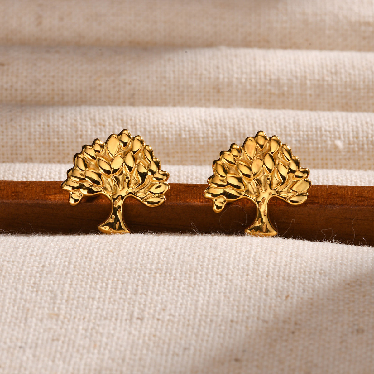 Sculptural Gold-Tone Stainless Steel Earrings
