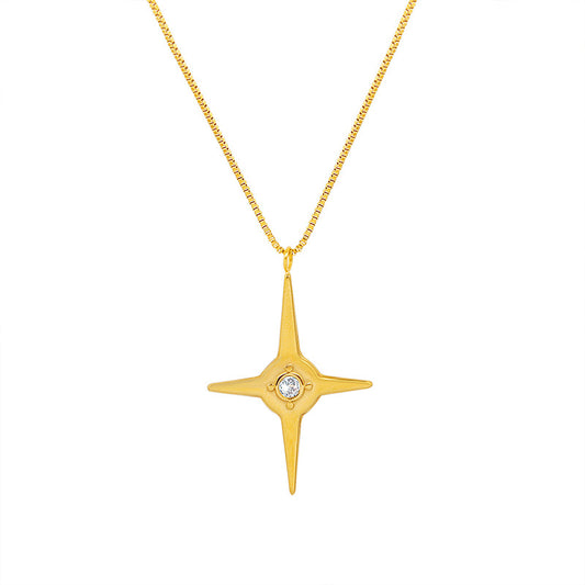 Elegant 18K Gold Plated Zircon Pendant Necklace for Women
