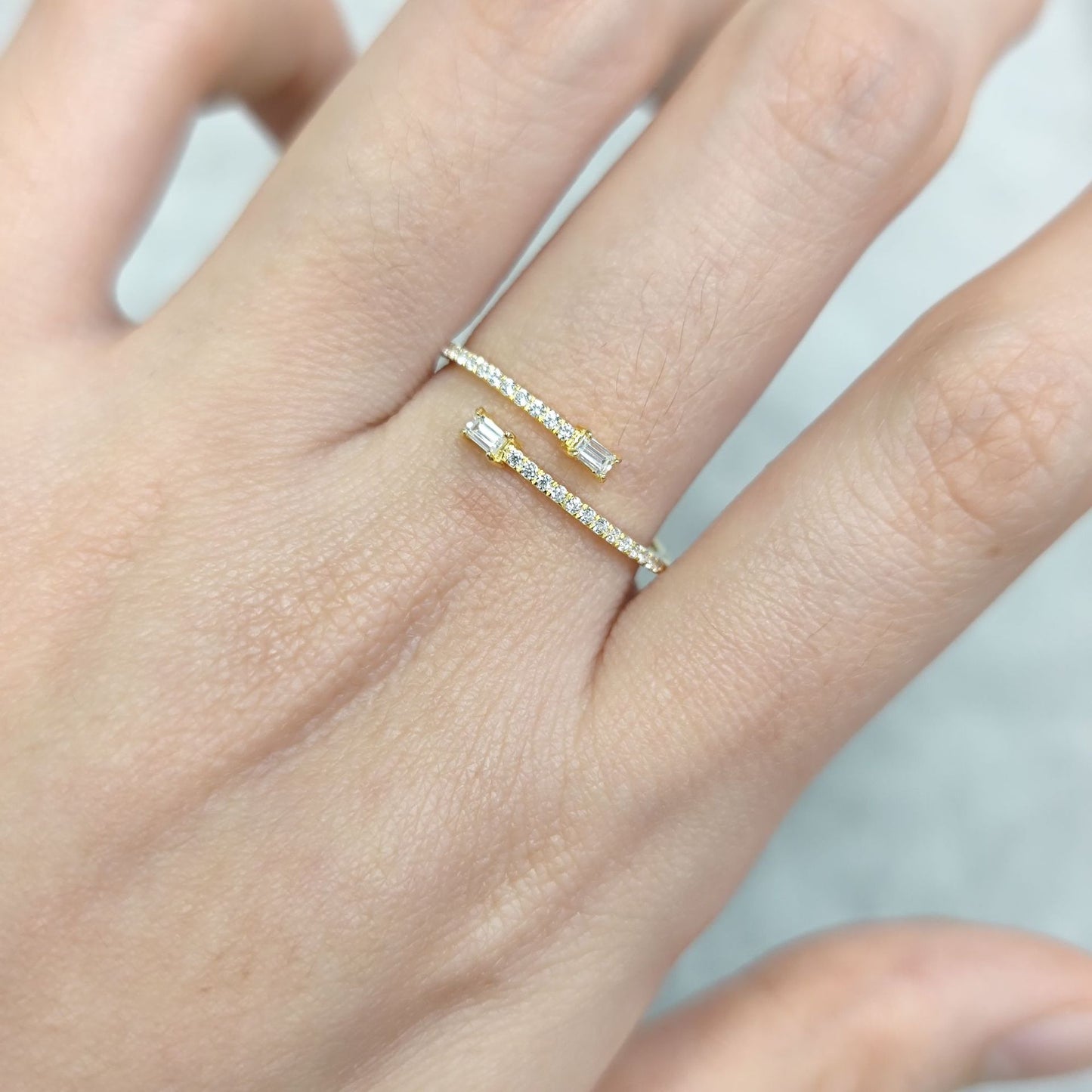 Golden Dawn Series S925 Silver Moissanite Stacking Ring