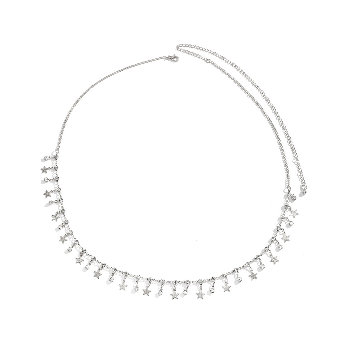 Chic Rhinestone Tassel Bikini Body Chain and Waist Chain Set with Geometric Design