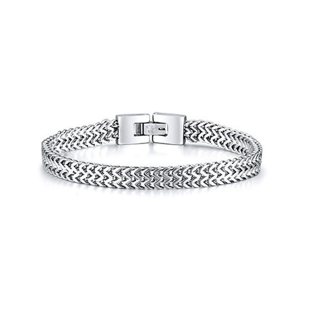 Planderful Titanium Steel Roman Chain Bracelet For Men Durable Versatile Retro Fashion Jewelry