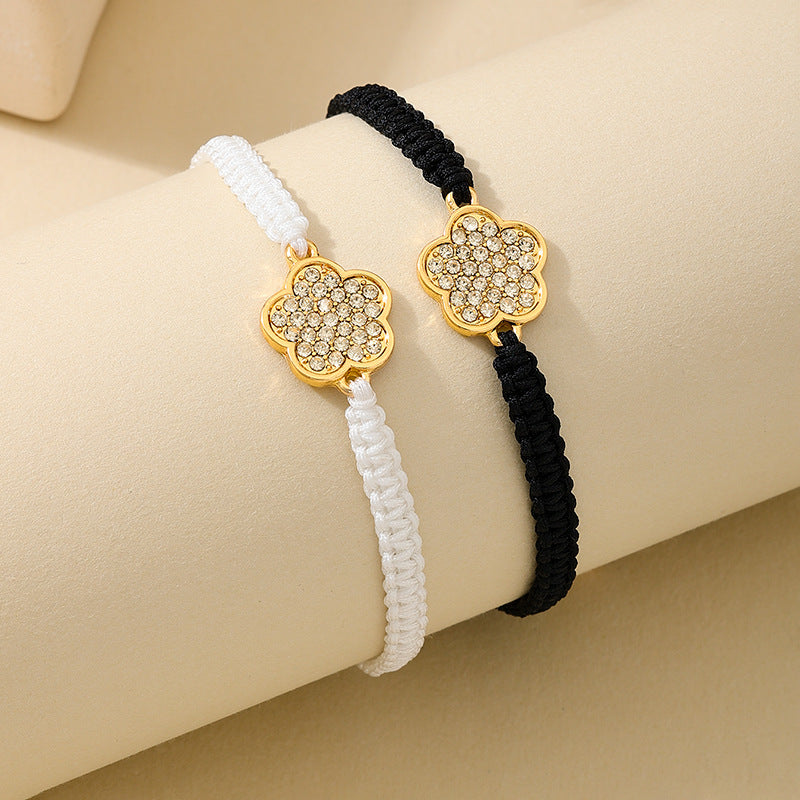 Fashionable Metal Five-Leaf Clover Bracelet Set by Planderful