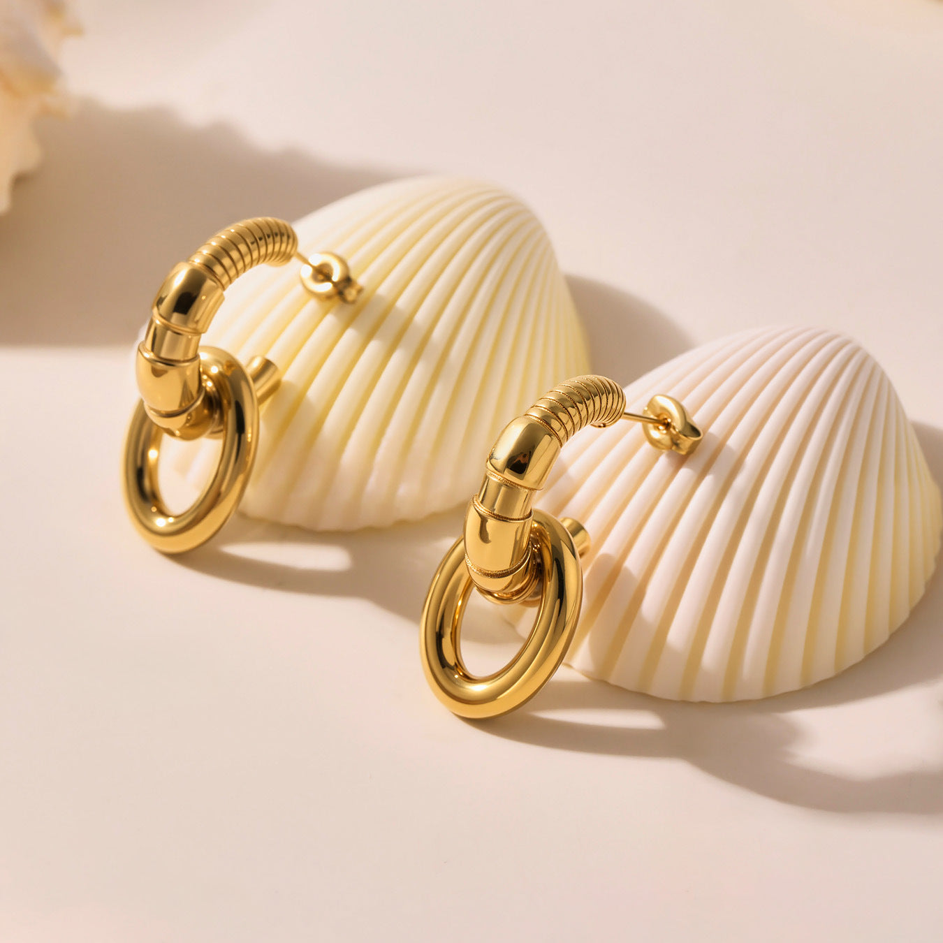 Planderful C Shaped Earrings Irregular Color Gold For Women