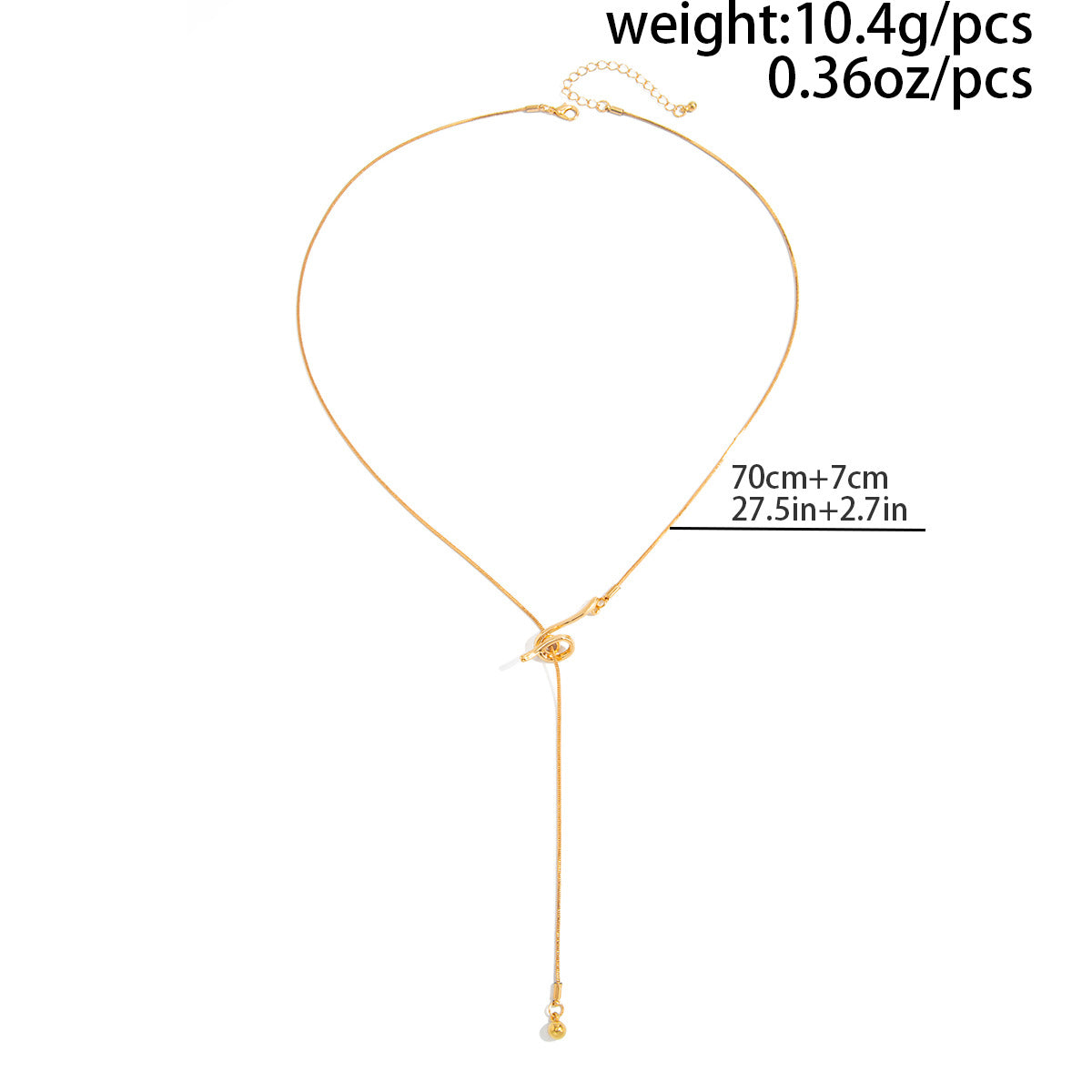Adjustable Geometric Y-Shaped Snake Chain Necklace