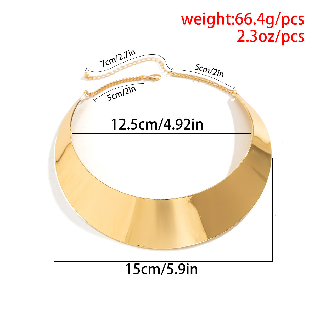 Glossy Ring Punk Collar Necklace