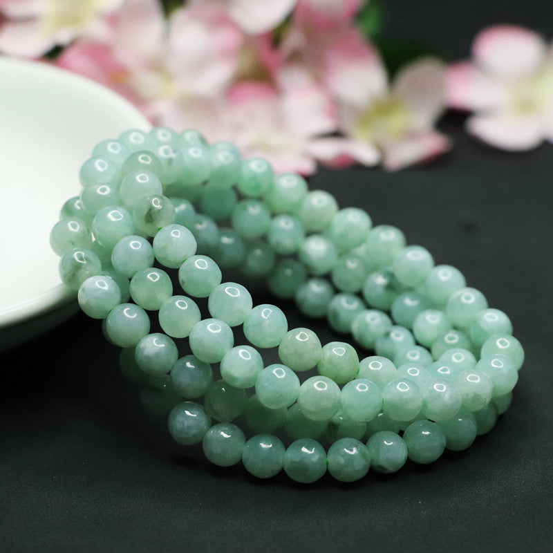 Natural Jade Necklace of Myanmar A Grade Beads Chain Jewelry