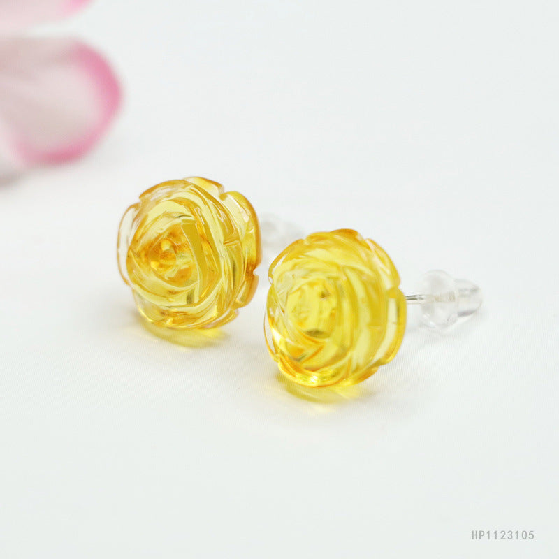 Amber Rose Stud Earrings