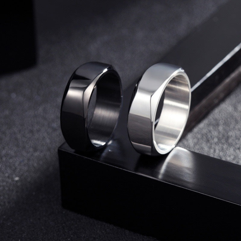 Planderful Everyday Genie Men Titanium Steel Ring 8mm Wide Durable Minimalist Jewelry For Modern Men