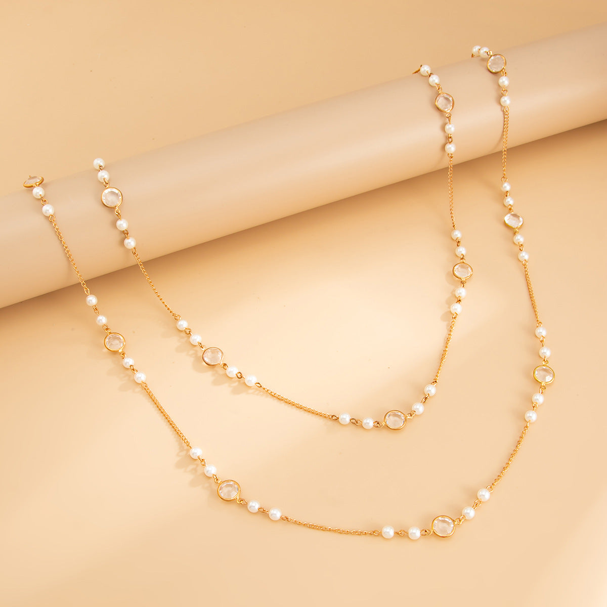 Retro Star-Shaped Fringed Sweater Chain For Imitation Pearls Stacked With Long Necklaces Necklace