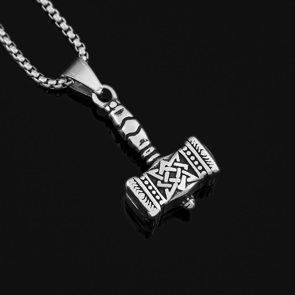 Viking Raytheon Hammer Pendant Necklace for Stylish Men
