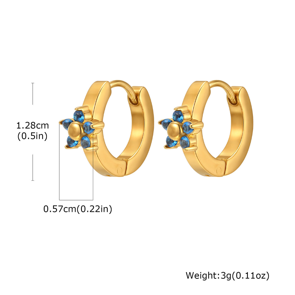 Floral Zircon Earrings — Four Colors