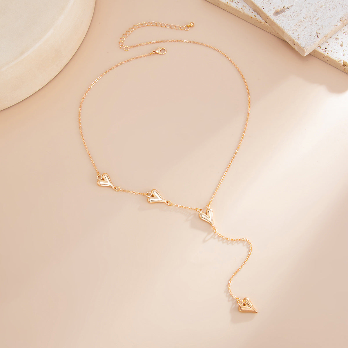 Asymmetrical Heart Y-Shaped Necklace