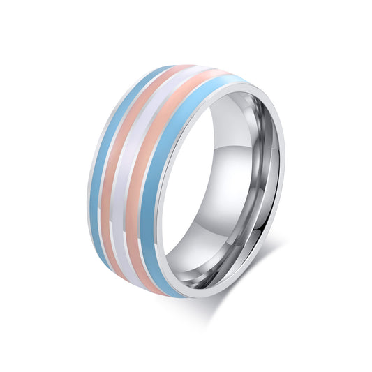 Colorful Titanium Steel Bunting Rings For Men Planderful