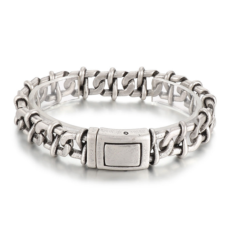 Men's Retro Titanium Steel Bracelet with Niche Temperament Infinite Symbol Design